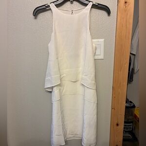 Tibi White, Cocktail, Cape Midi Dress with Open Back Sz 0, Coquette, Bridal